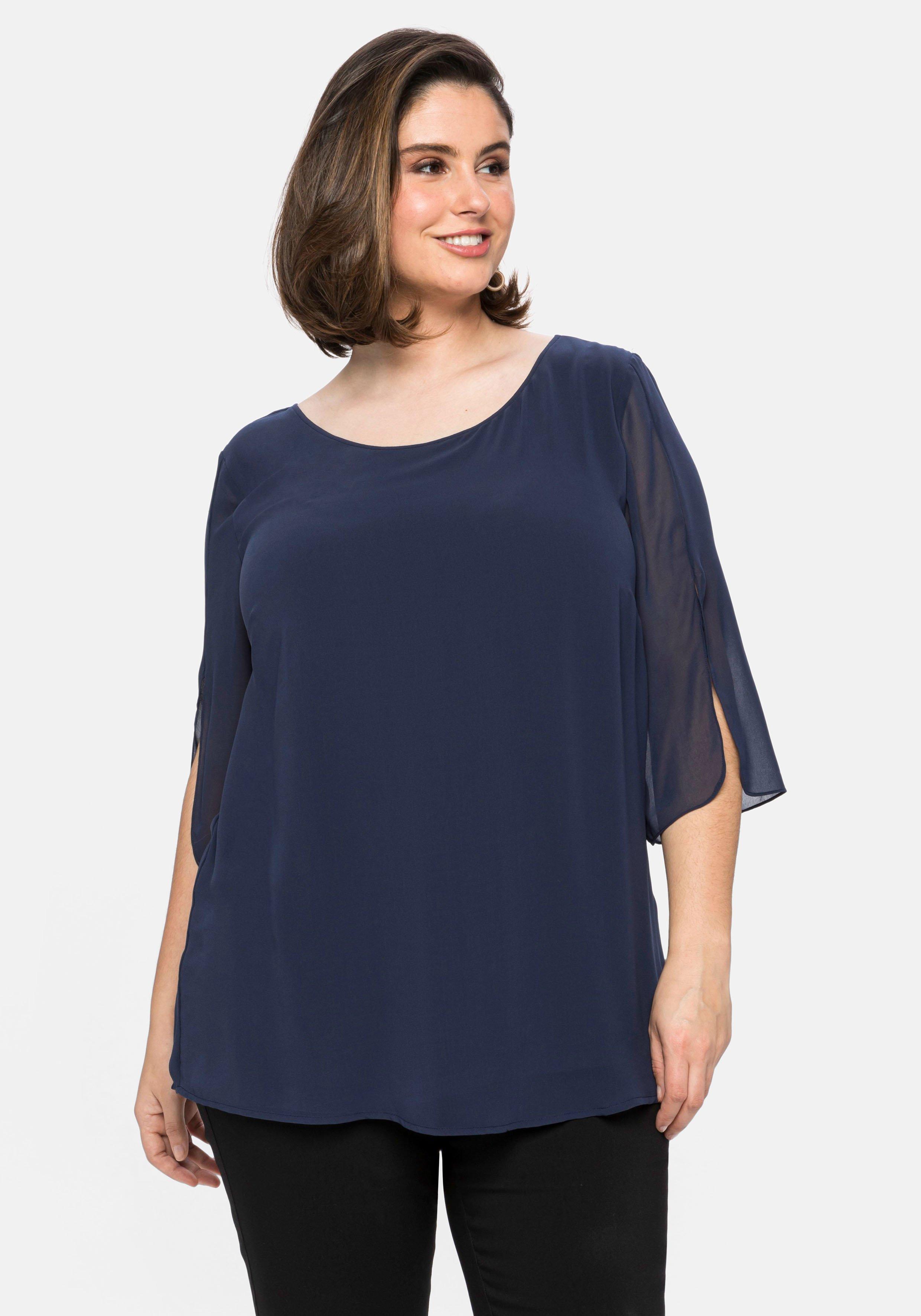 Tunika im Layerlook mit Chiffon