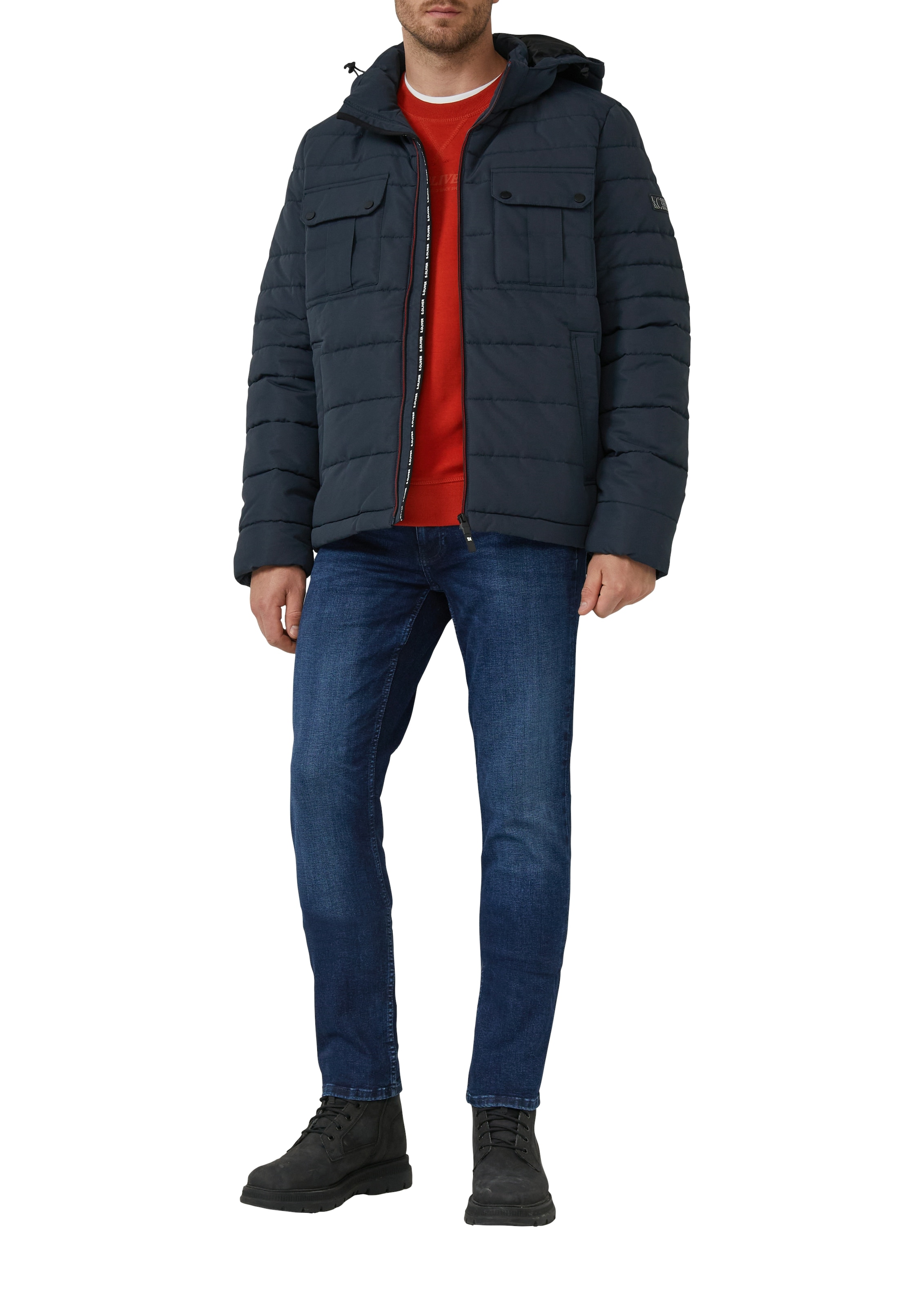s.Oliver Steppjacke mit Kapuze mit Kapuze und Kordelzug