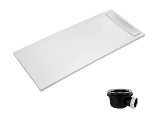 Receveur de douche antidérapant 170 x 80 JACOB DELAFON Flight Neus acrylique rectangle blanc + bonde + capot