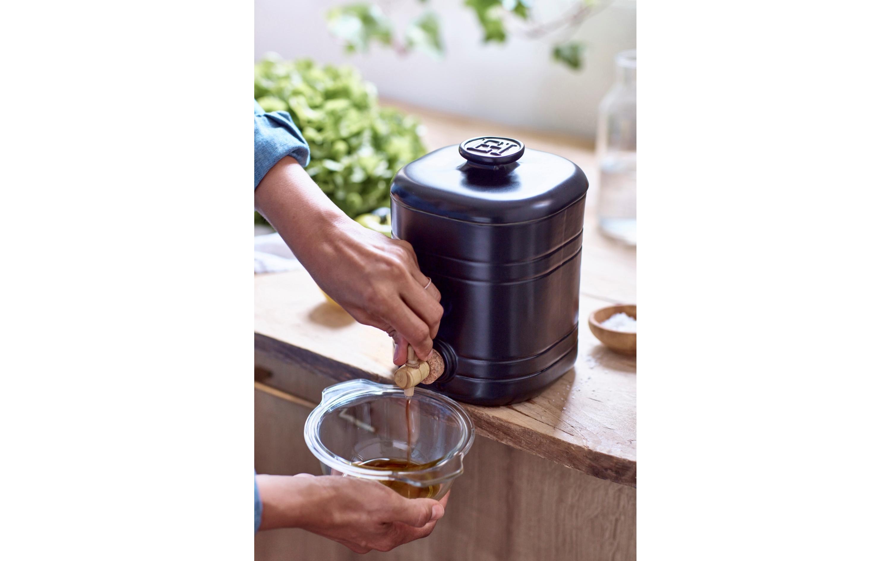 Essigspender 2500 ml, Schwarz<br>Essigtopf mit Becher