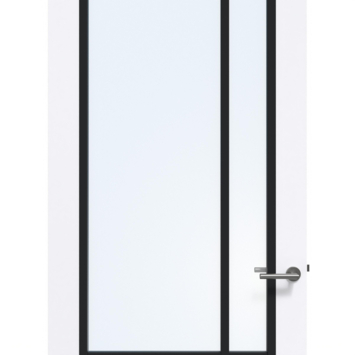 Arne & Bodil binnendeur ABD521 blank glas - extra wit afgelakt - glaslat diep zwart
