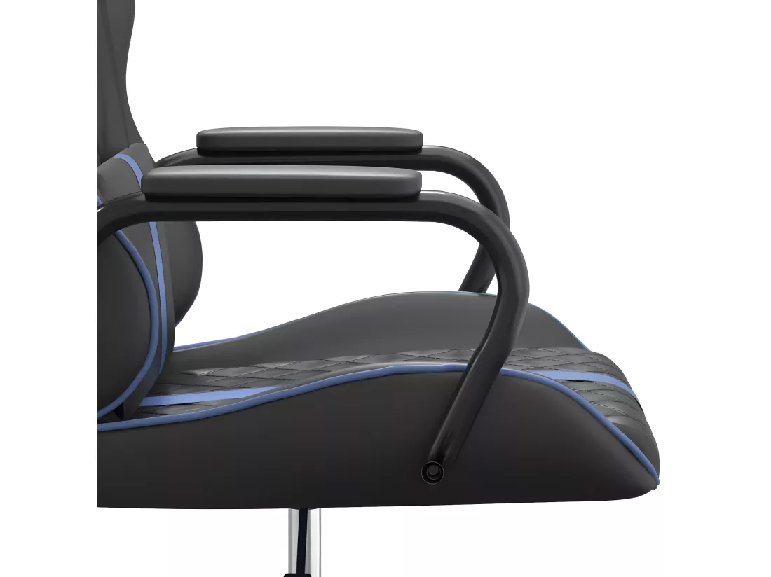 Chaise de jeu de massage bleu et noir similicuir