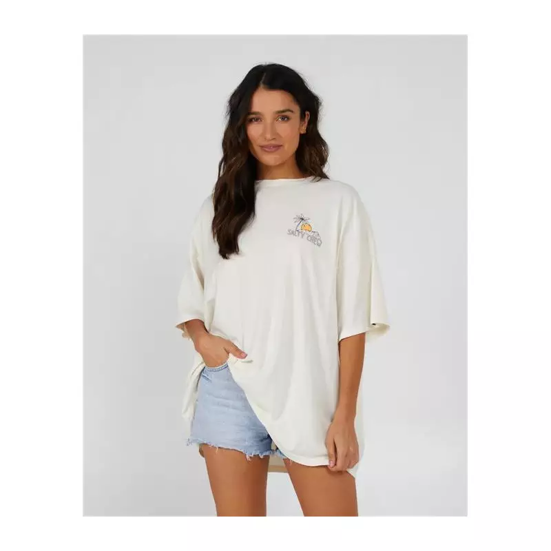 Tee shirt femme SALTY CREW Joy Cover Up Tee Off White