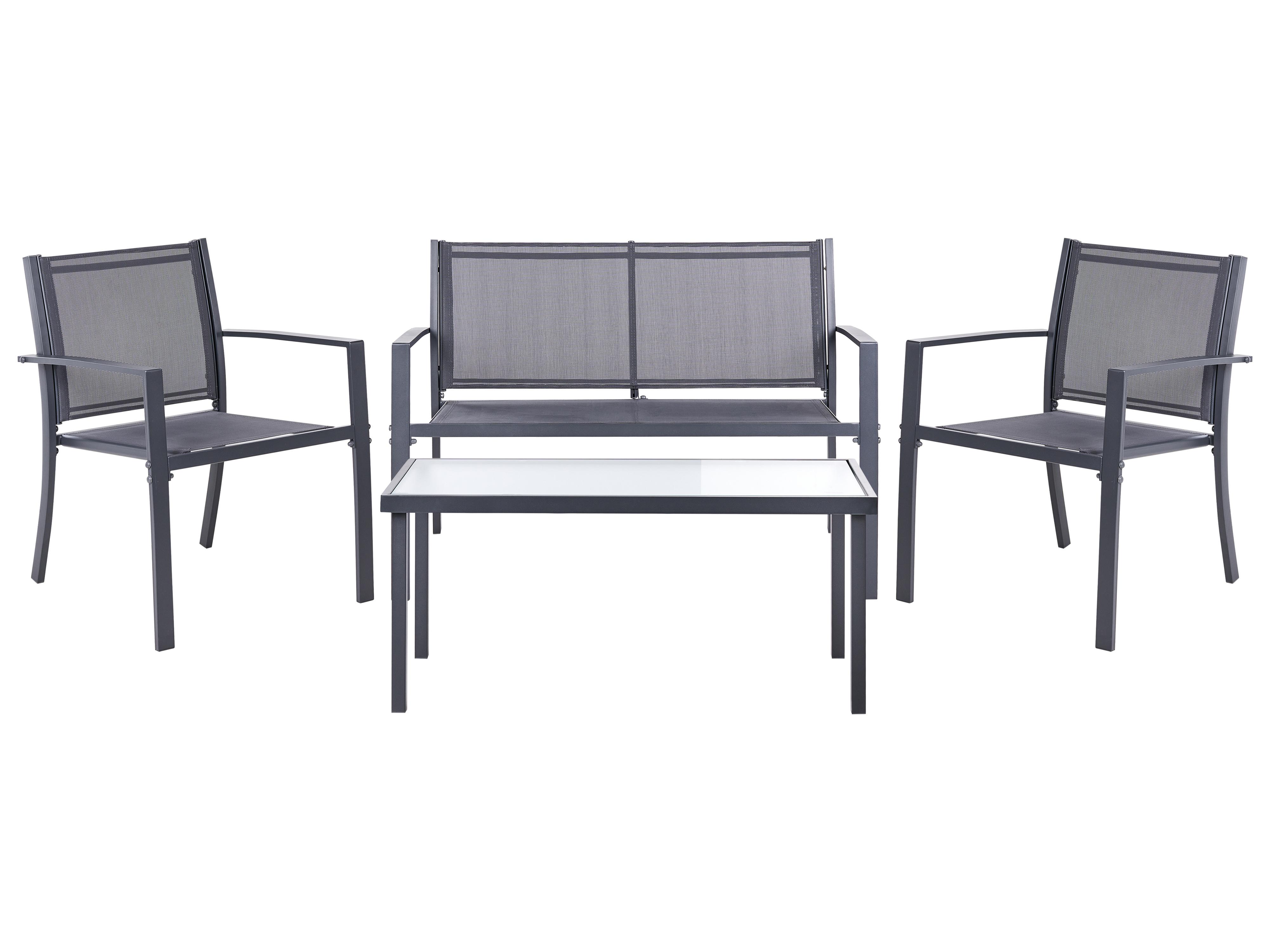 Loungeset met tafel 4-zits TAVOLETO Metaal Donkergrijs