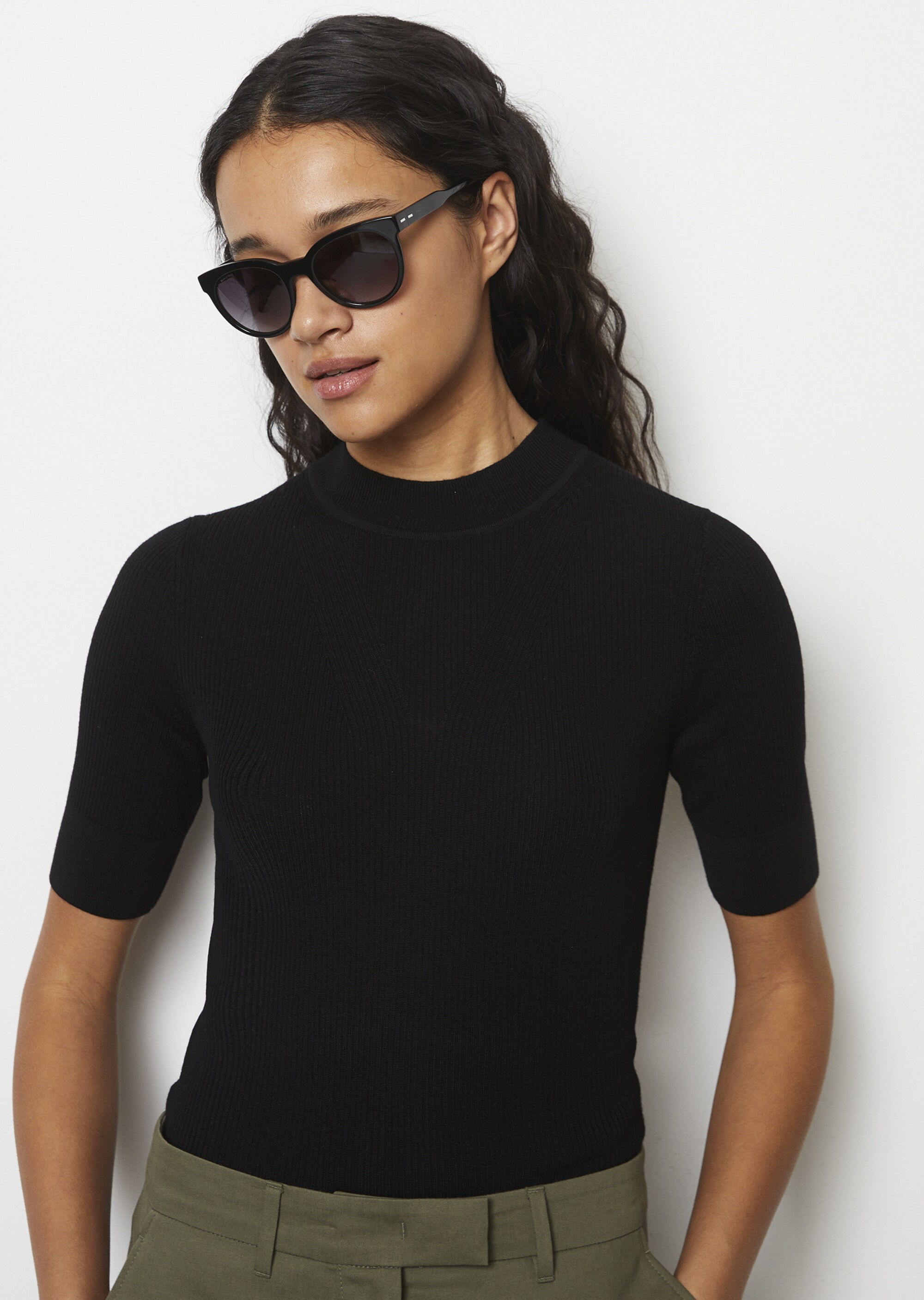 Damen-Sonnenbrille mit breitem Bio-Acetat-Rahmen
