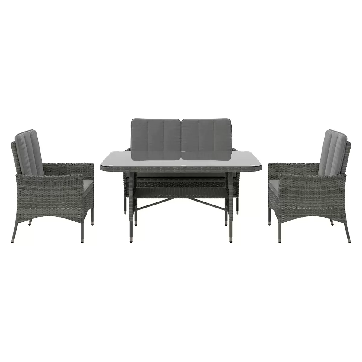 Beldano Loungegarnitur Verona 4-teilig Grau