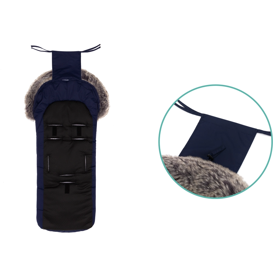 fillikid Winterfußsack Mavensi mit Lammfelleinlage navy