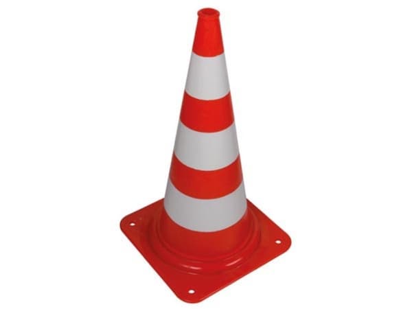Rød/Hvit kjegle - 75 Cm