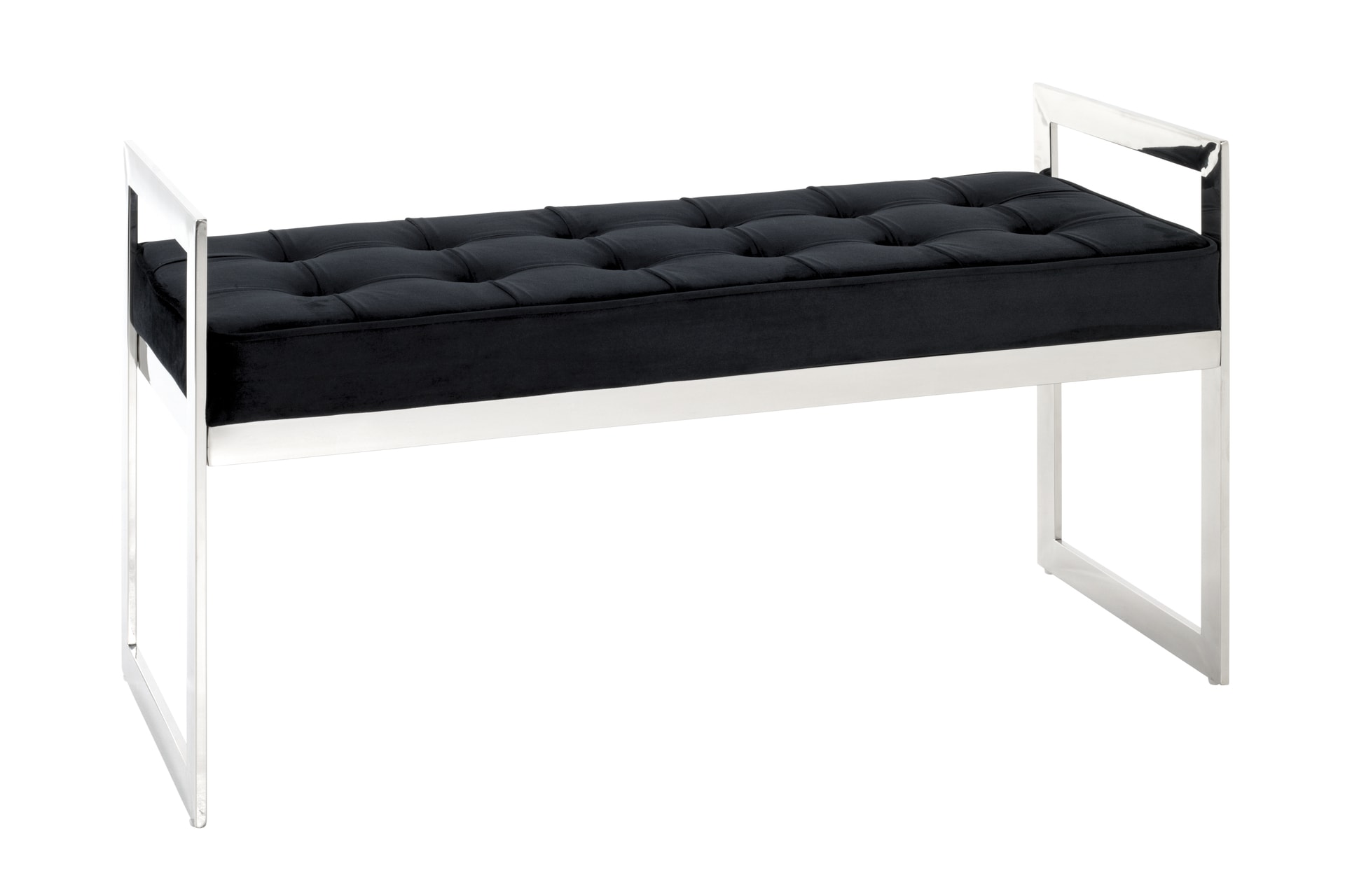 Bank 100 x 57 x 40 cm Edelstahl silber /schwarz