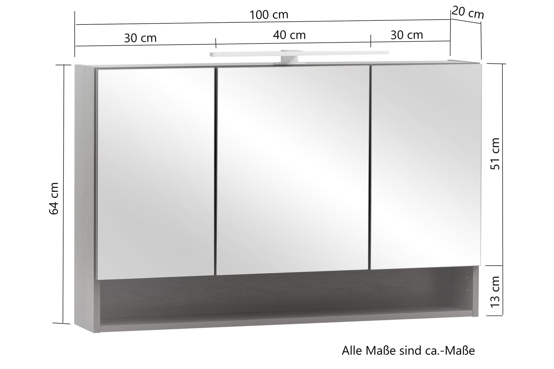 Badkombination ANTWERPEN grau 101cm