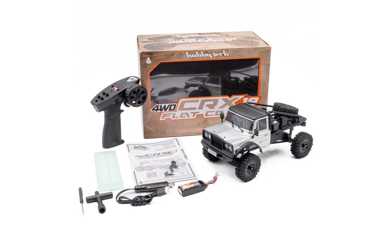 Scale Crawler CRX18 Flat Cage 4WD Silber, RTR, 1:18<br>Kleiner Rock Crawler im RTR Set