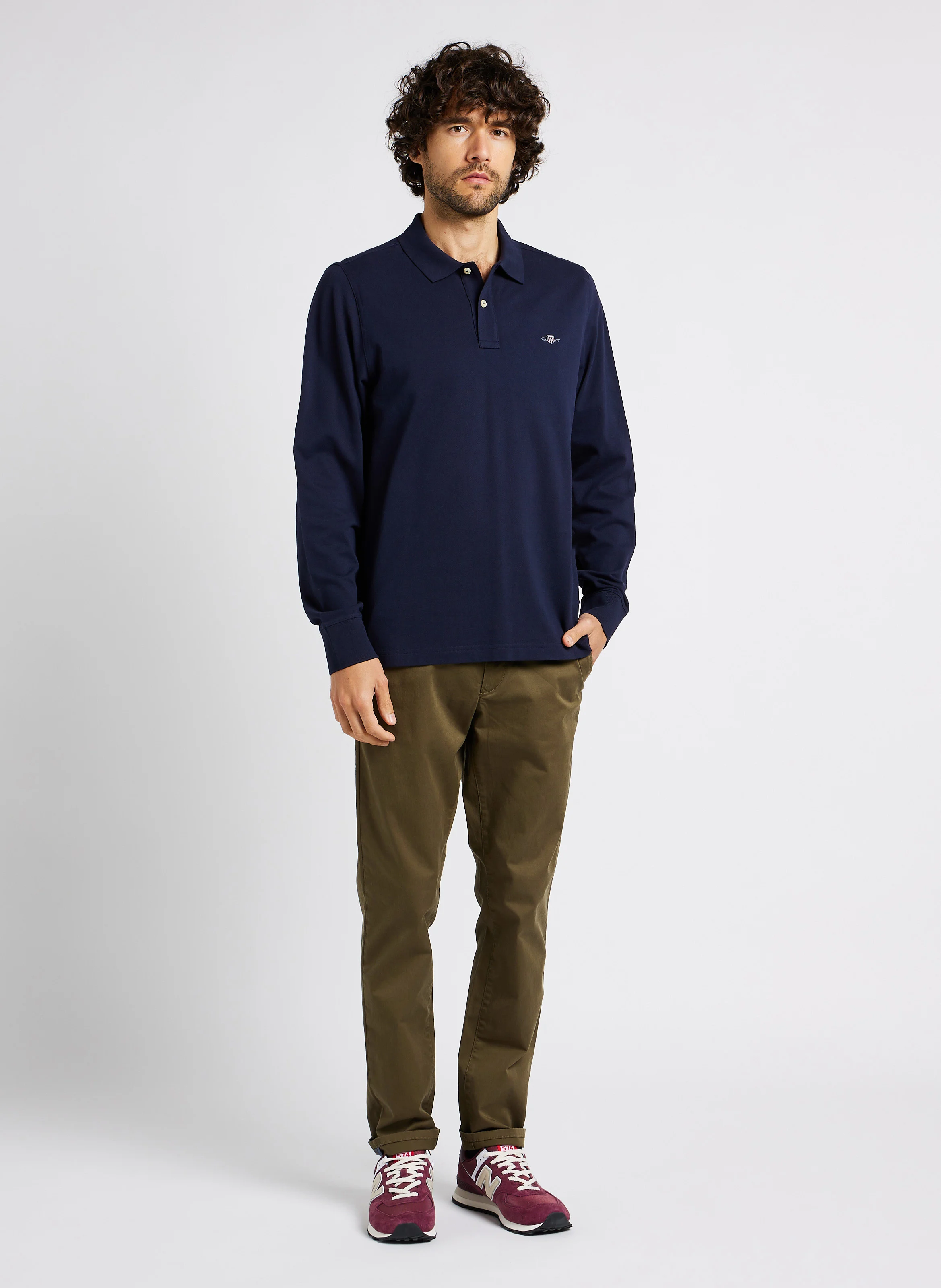 Polo en coton droit | Bleu