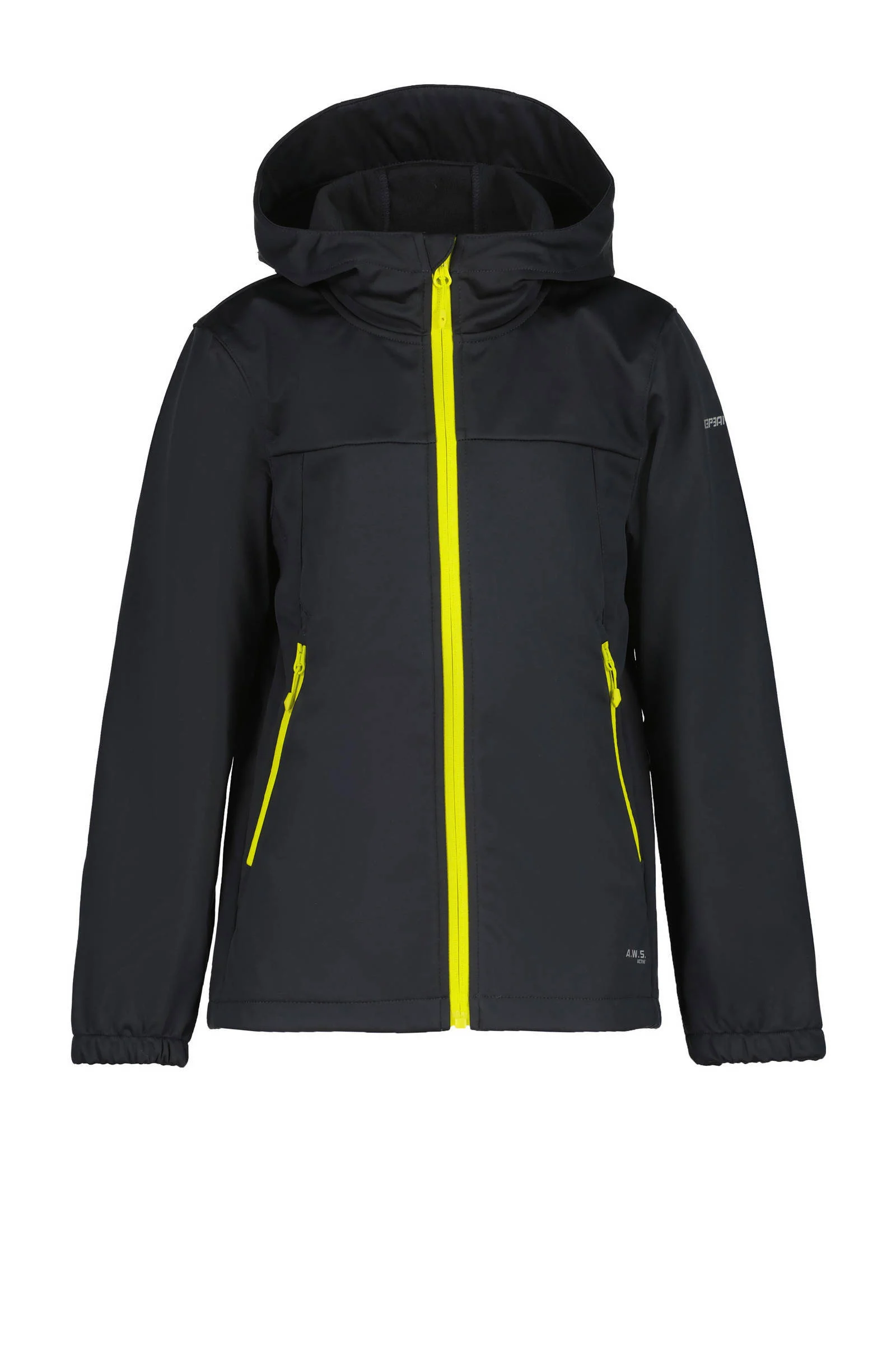 Icepeak softshell jack Kline antraciet/geel