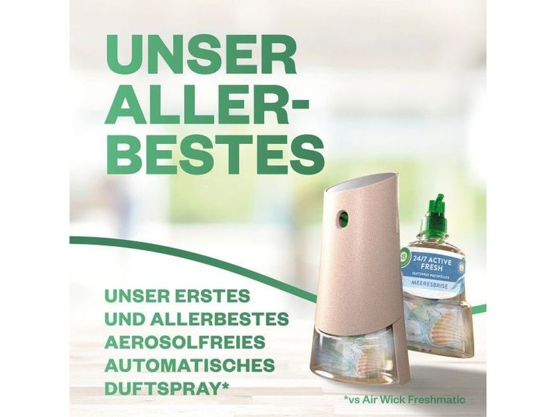Air Wick Active Fresh Starter-Set Meeresbrise Wasserbasiertes, automatisches Duftspray mit frischem Duft