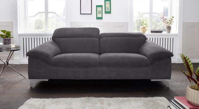 COTTA Polstergarnitur »Teresa« Set,  Set bestehend aus: 2-Sitzer mit Kopfteilverstellung & Hocker