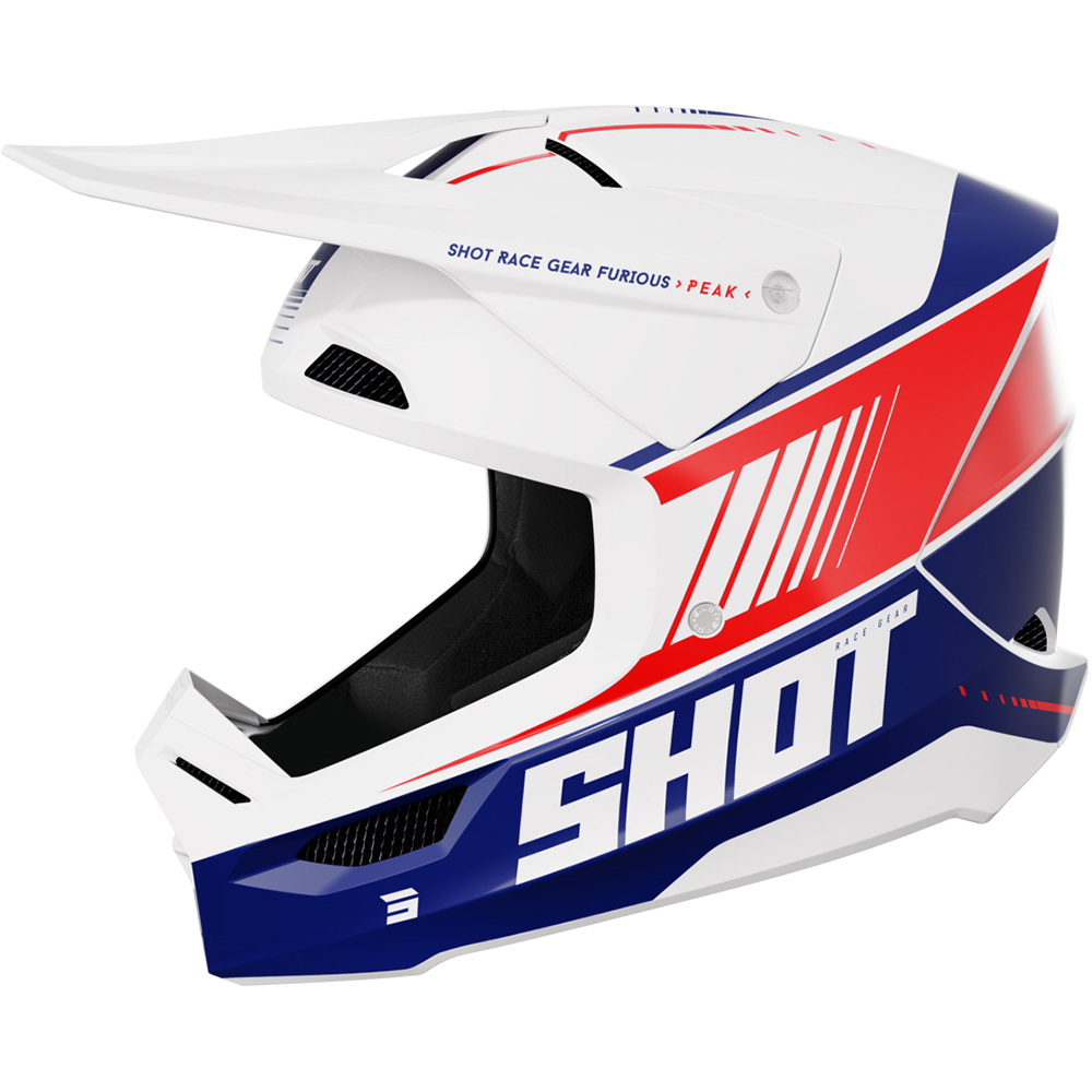 Shot - Casque enfant Furious Kid Peak Blanc / Bleu / Rouge / Brillant