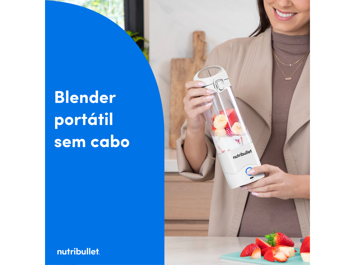 LIQUIDIFICADORA NUTRIBULLET PORTABLE NBP003W BRANCO 475ML