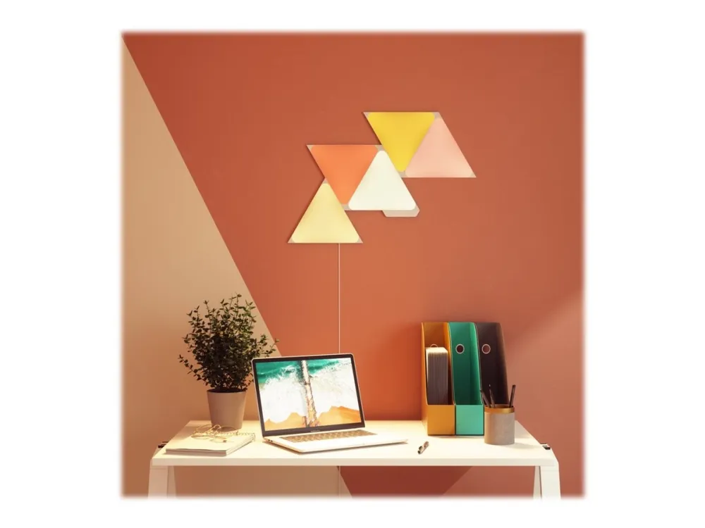 Nanoleaf Shapes Smarter Kit - Trådløst belysningssæt - LED x 15 - 1.7 W - klasse G - 16 millioner farver - 1200-6500 K - triangel