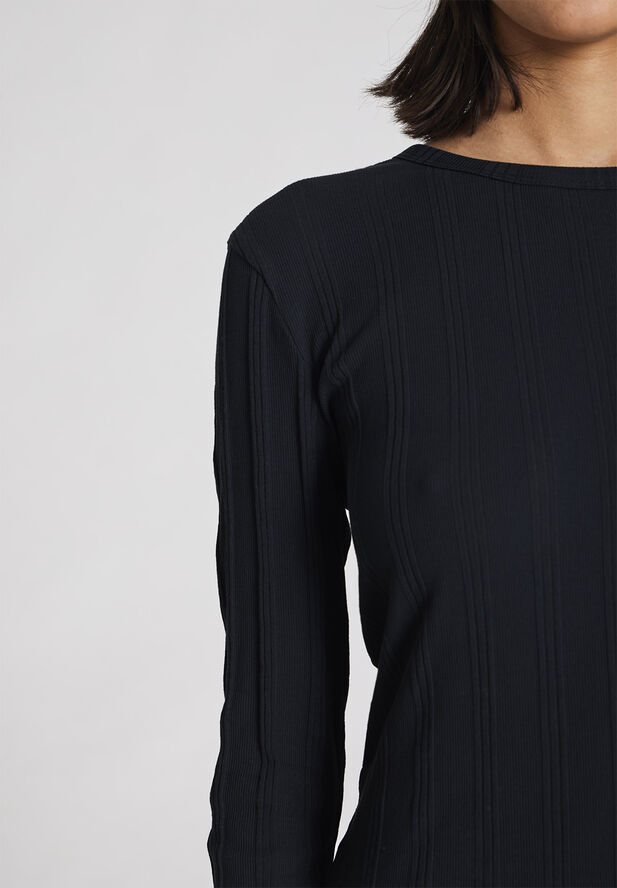 Gai&Lisva Thyra L/S Cotton Top Drop Needle GOTS 243975 Black