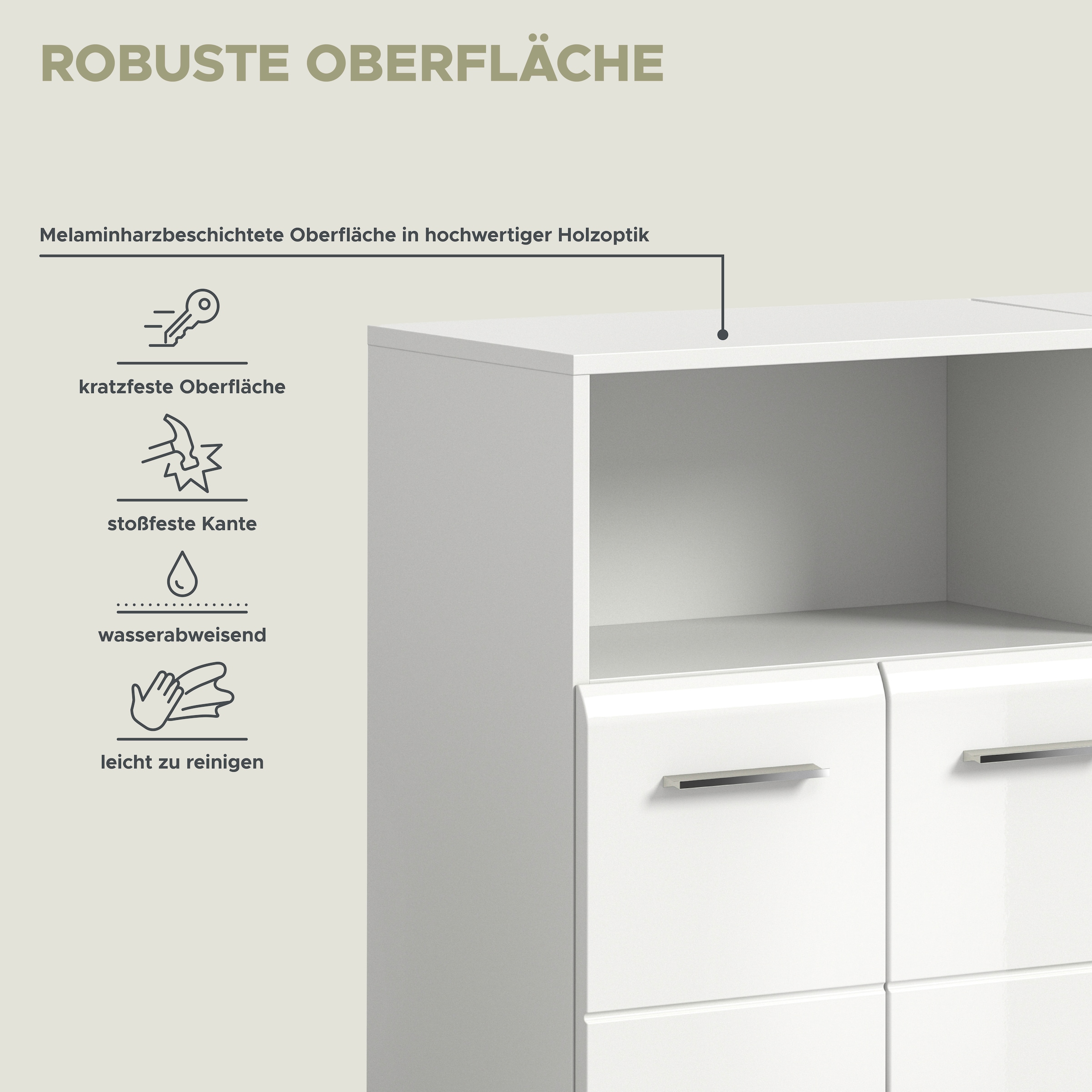 INOSIGN Badmöbel-Set »FLORENZ, TOPSELLER!, 2-teilige Badkombination, hochwertige MDF-Front« Set, 2-teiliges Set bestehend aus: 2 Midischrank breit,