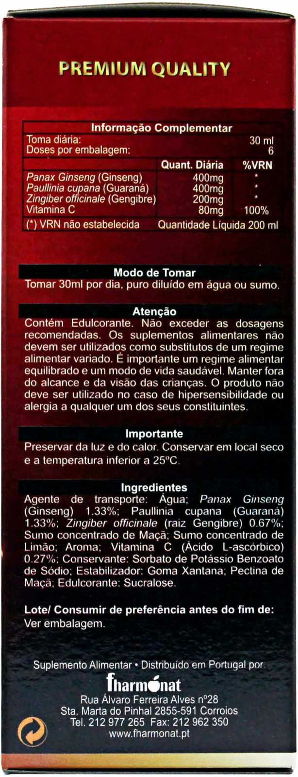 Ginseng Fharmonat com Gengibre e Guaraná 200 ml