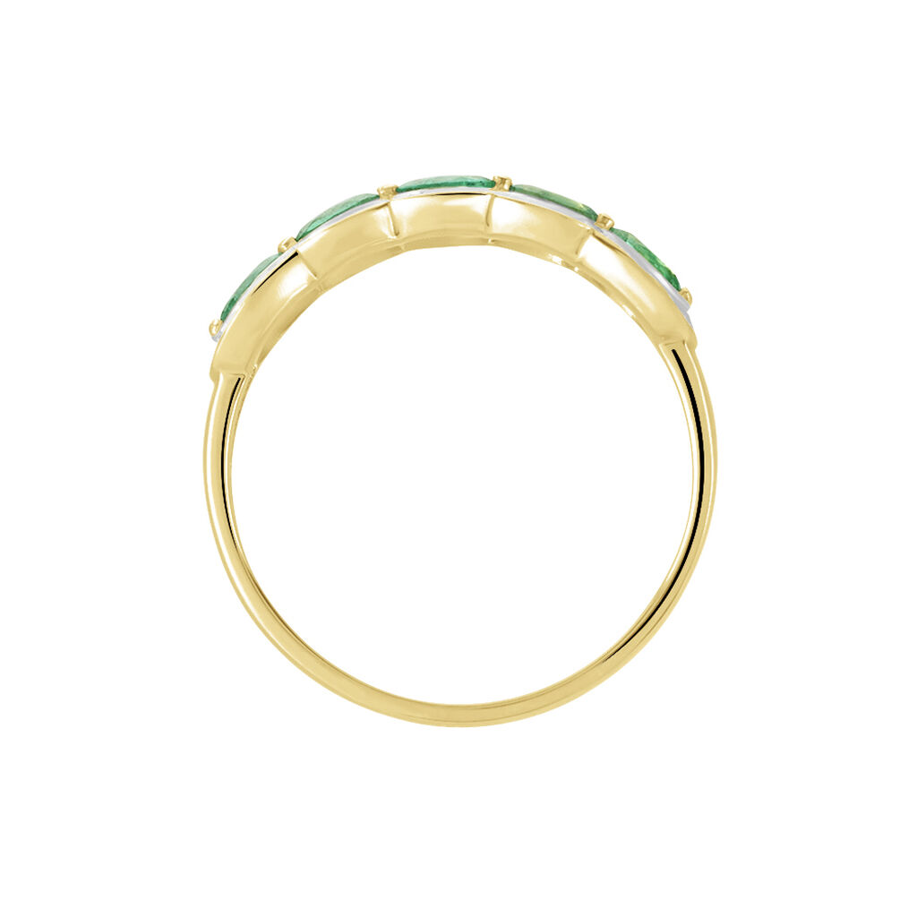 Bague Margaux Or Jaune Emeraude Et Diamant