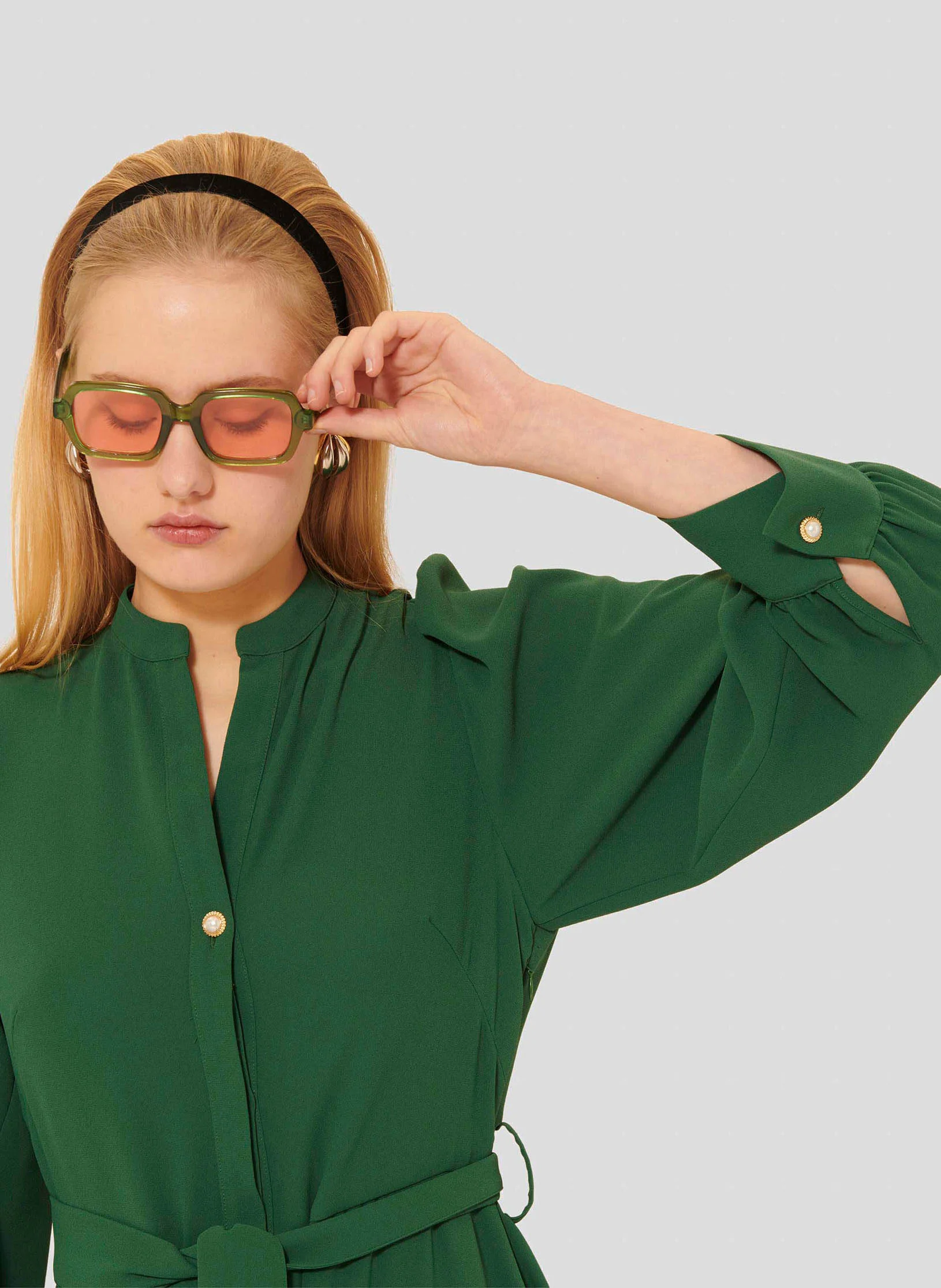 RIVOLTINA - Robe longue col V | Vert