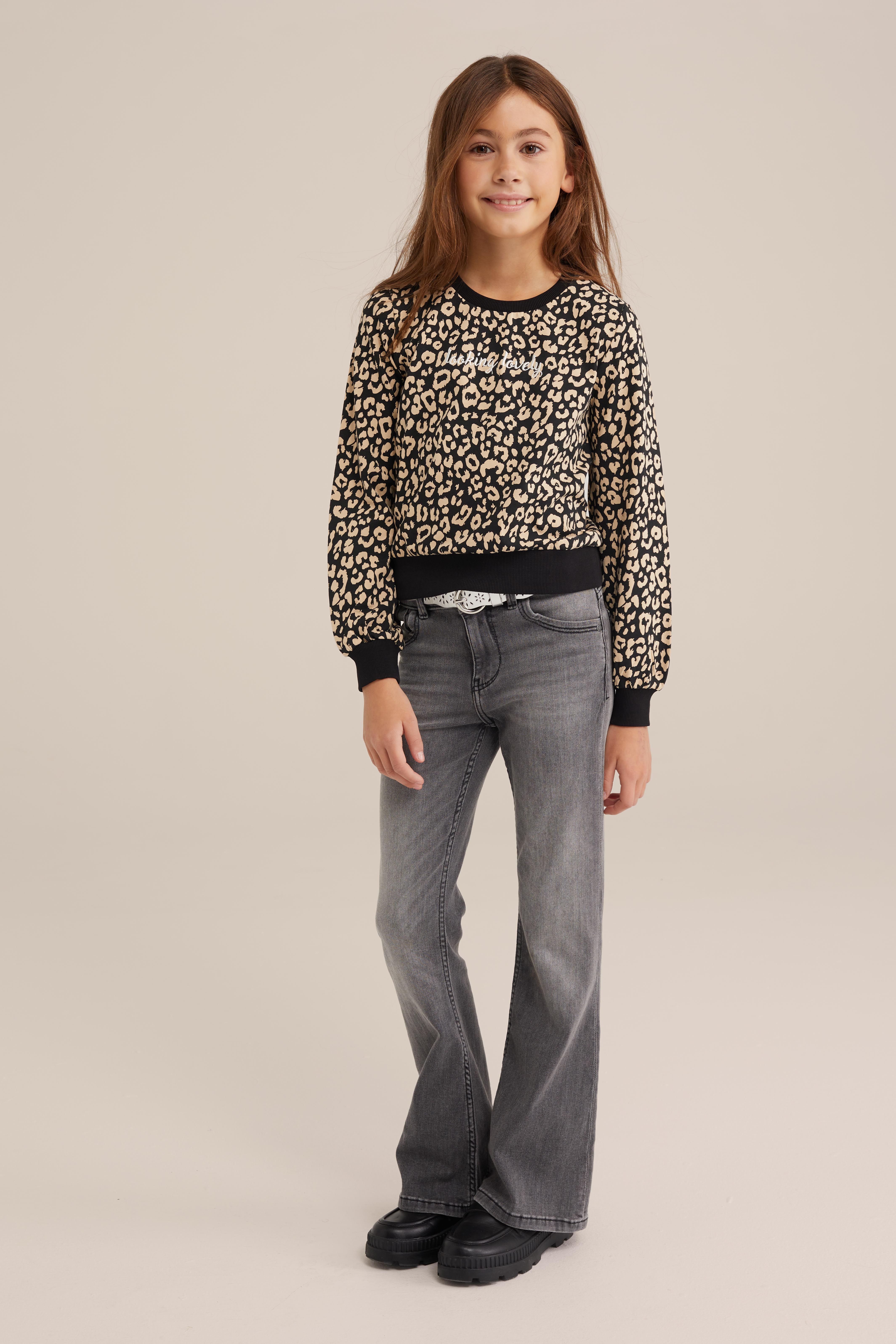 Meisjes T-shirt met dessin WE Fashion Zwart