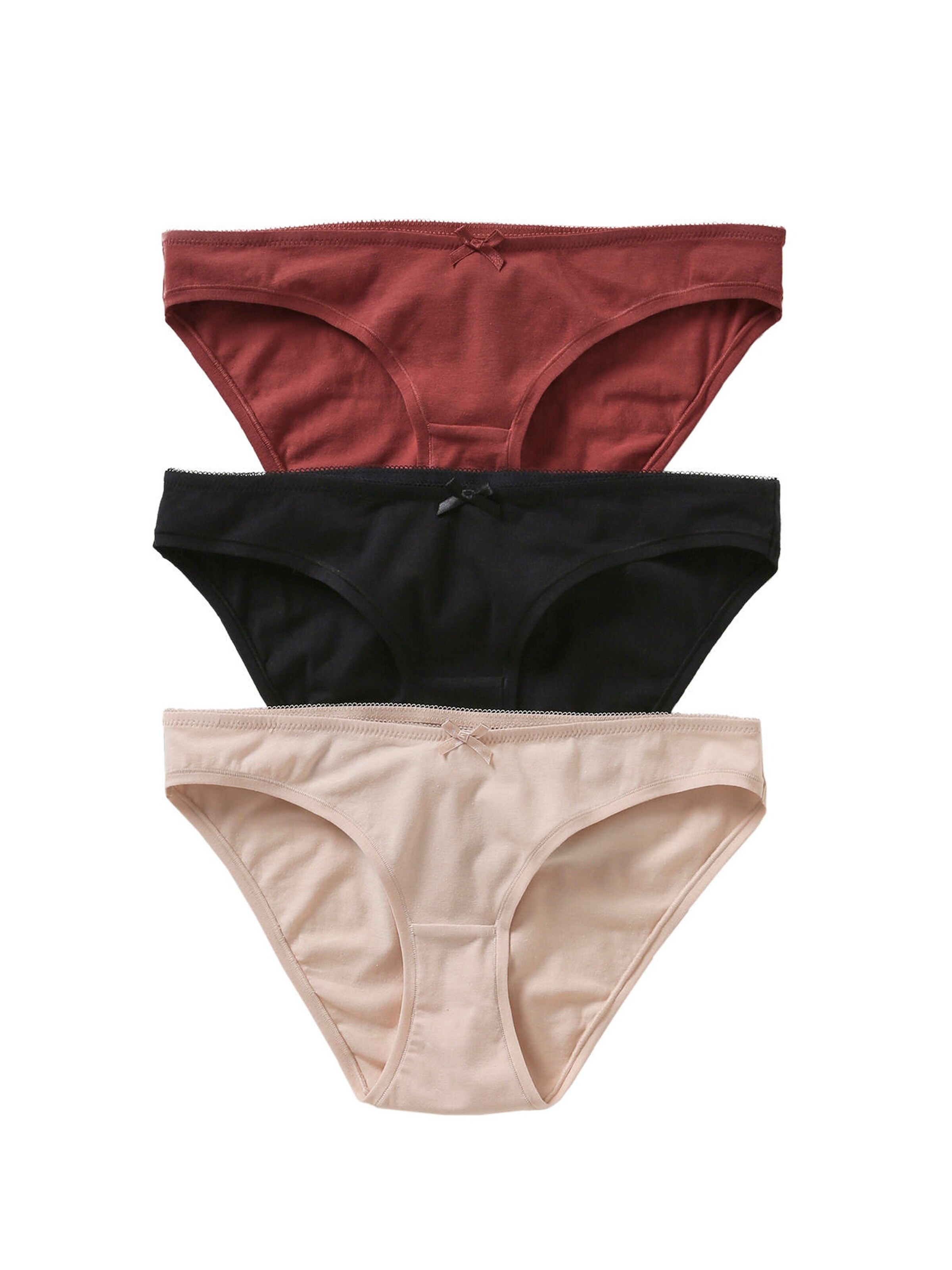 Vertbaudet 3er-Pack Umstands-Slips, Bio-Baumwolle pack beige/rot/schwarz