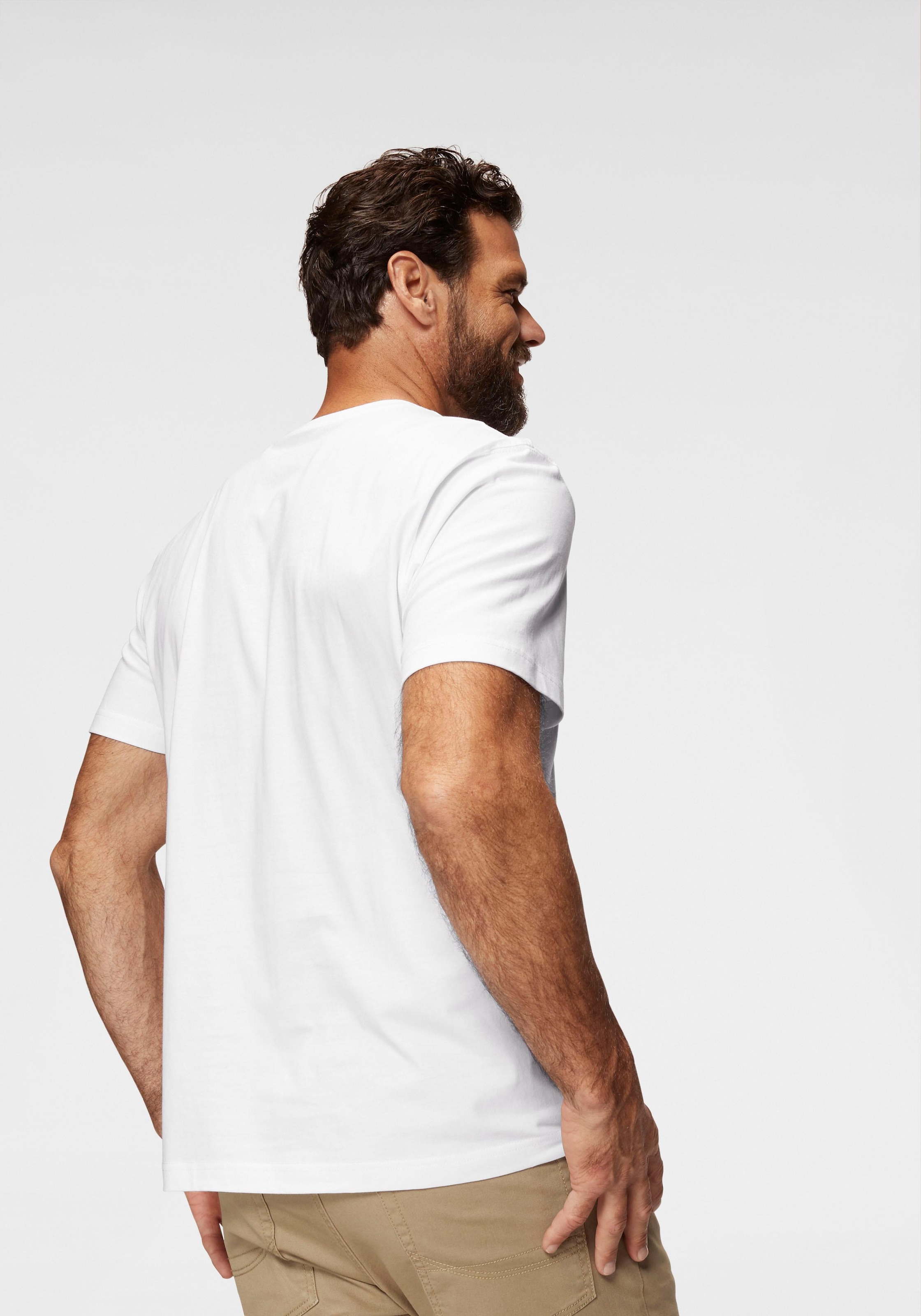 Man's World Rundhalsshirt , Kurzarm,  Regular Fit,  unifarben,  Rundhals,  aus Baumwolle