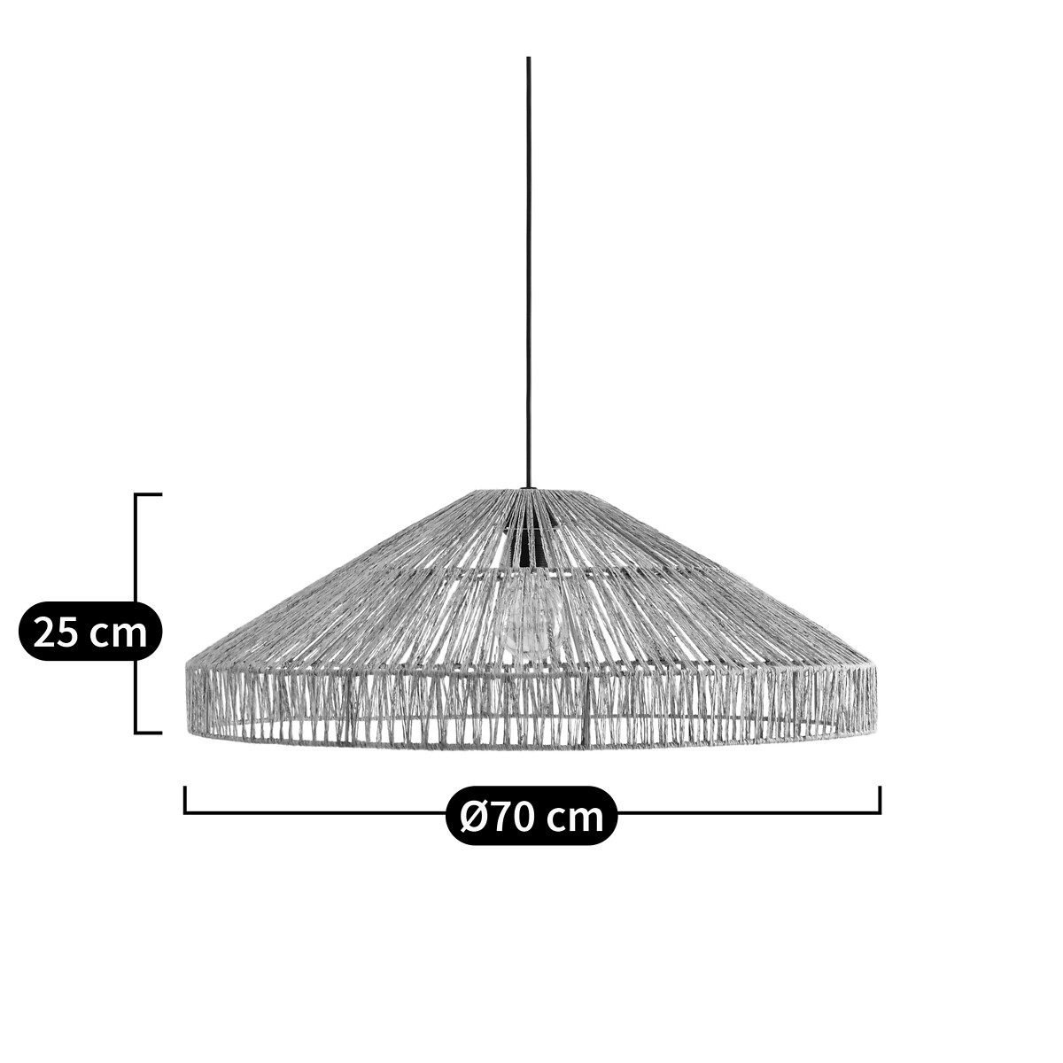 LA REDOUTE INTERIEURS<br>Candeeiro suspenso Ø70 cm, Yaku