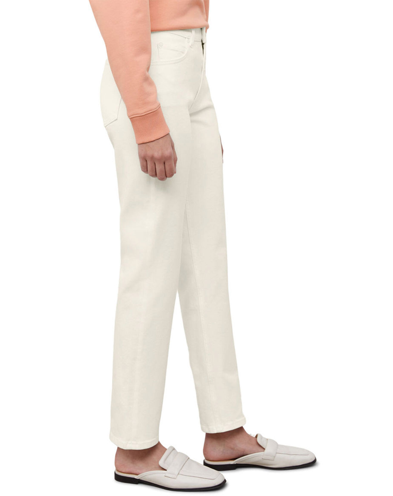 Marc O'Polo Jean Straight Taille haute Crop blanc
