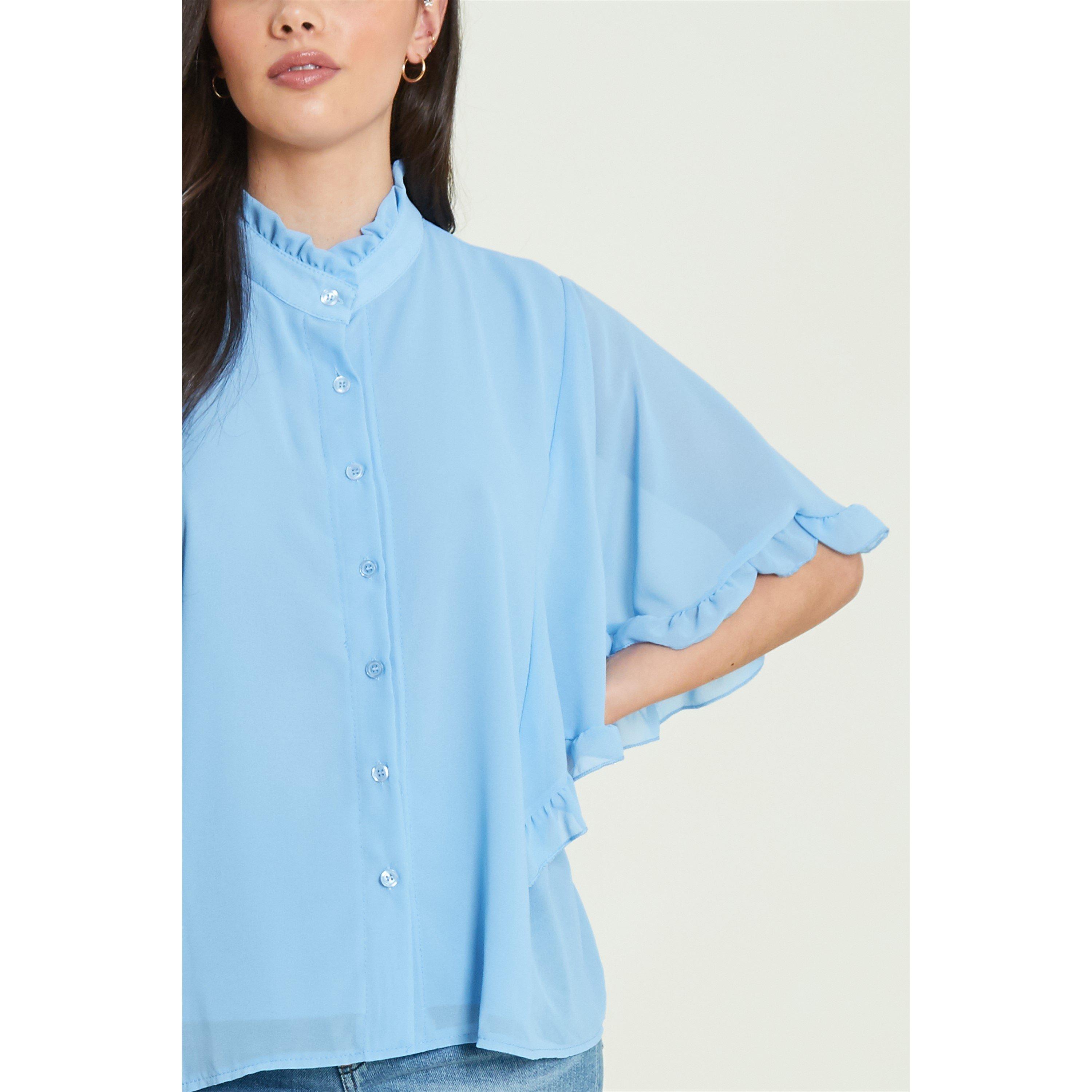 Be You Frill Frill Button Through Blouse
