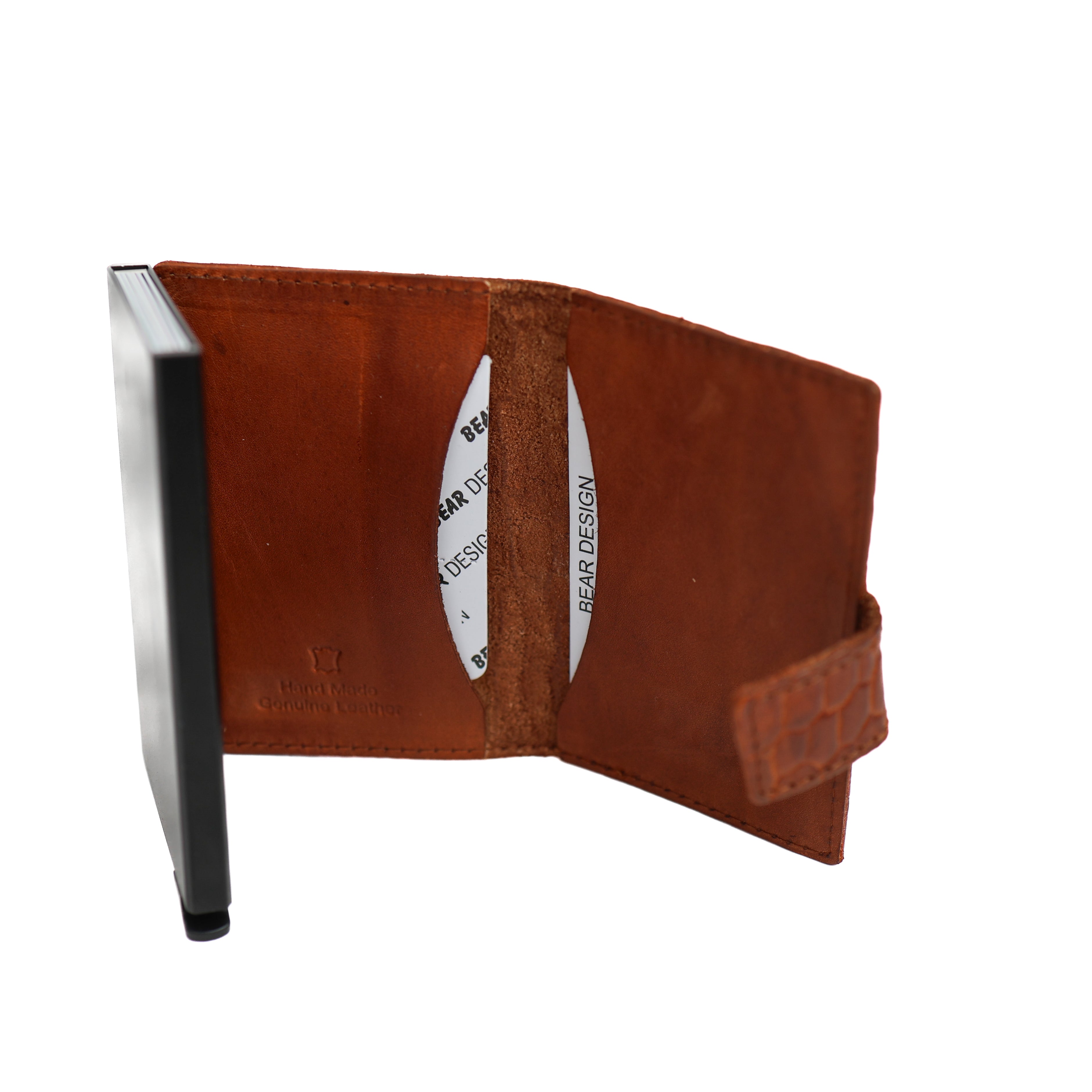 RFID Pasjeshouder 'Pip' cognac croco Croco cognac