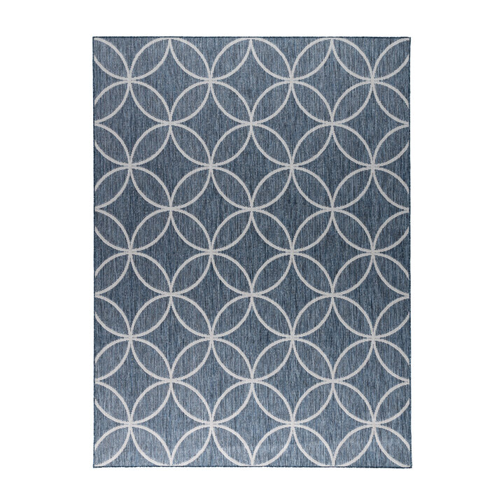Geometrisch buitenkleed - Faro Ripple Blauw