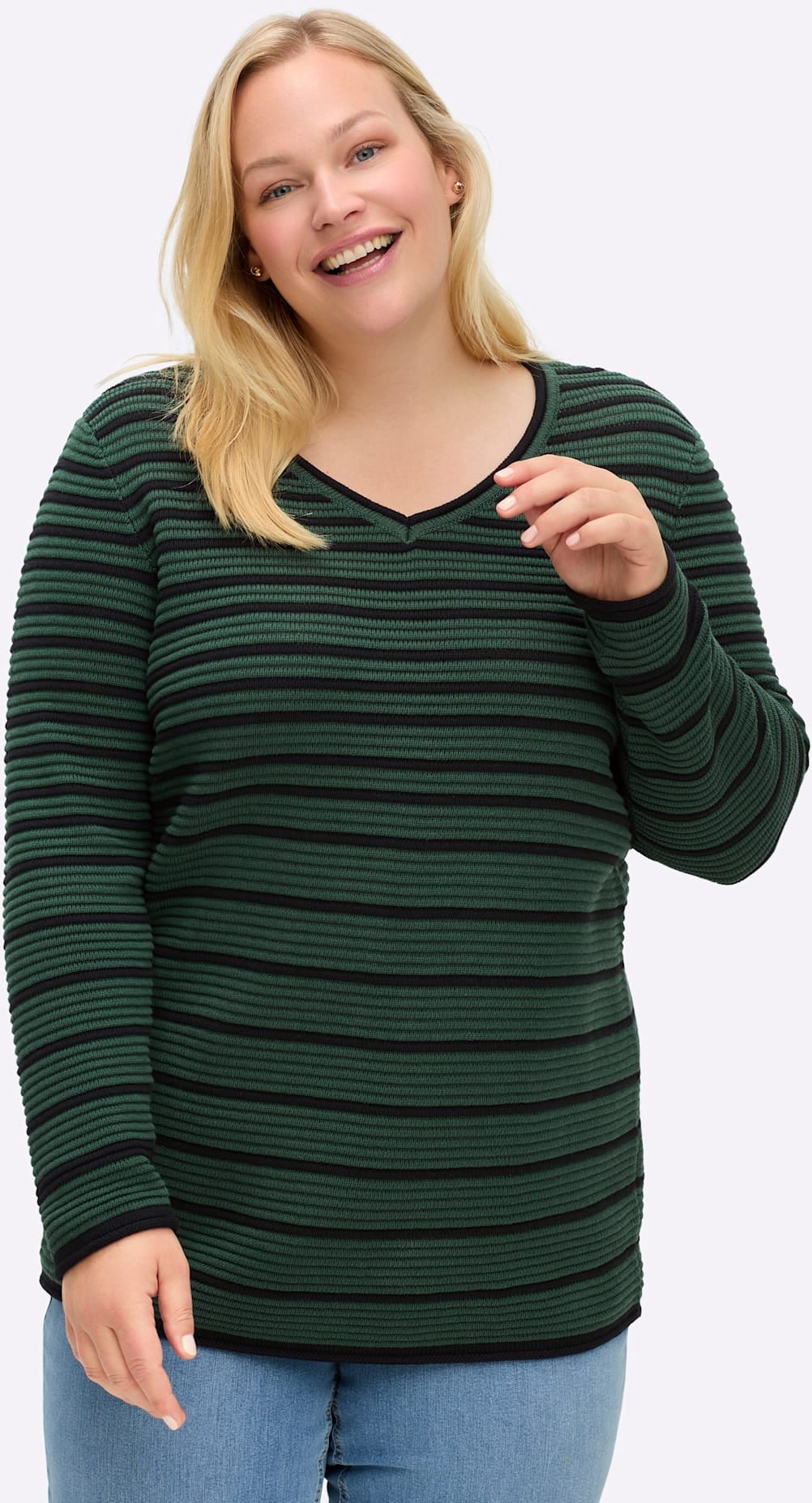 Sheego V-Ausschnitt-Pullover »V-Pullover«