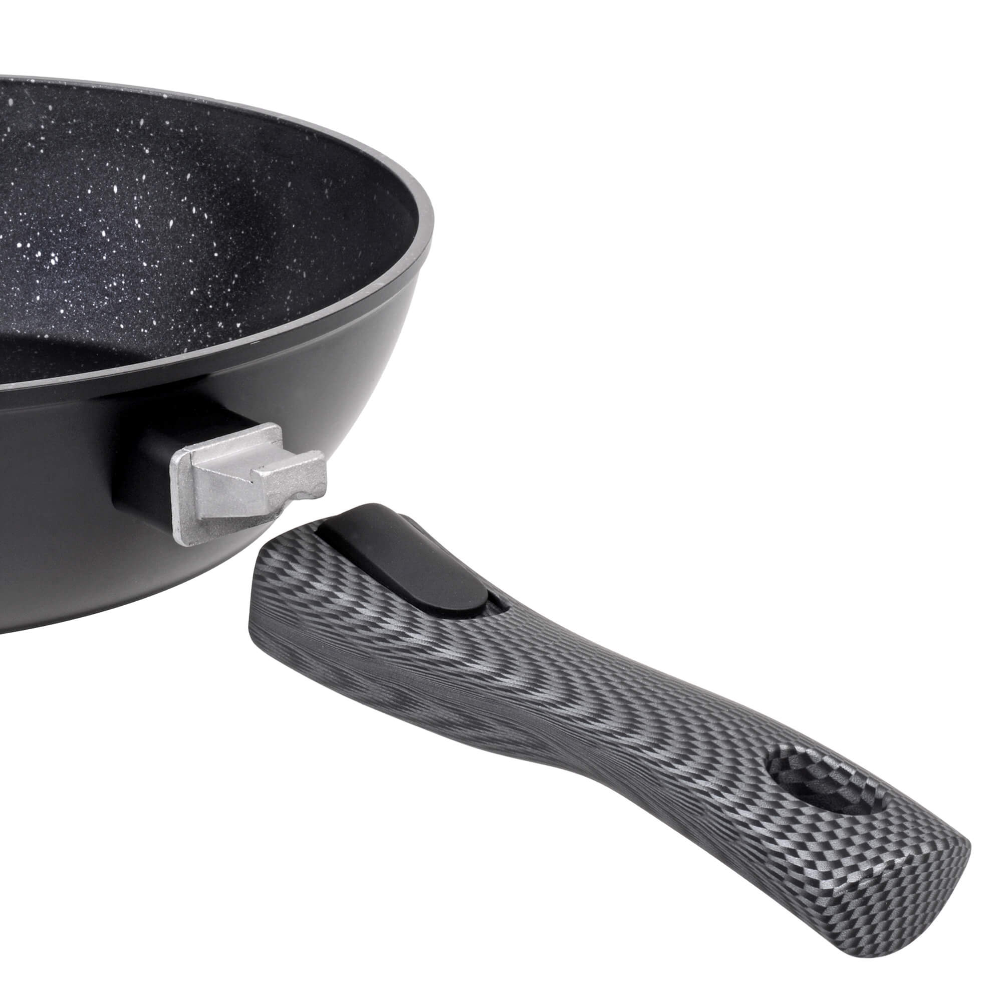 GRÄWE Alu Pfanne 28 cm, abnehmbarer Griff mit Pfannenwender Alu-Line