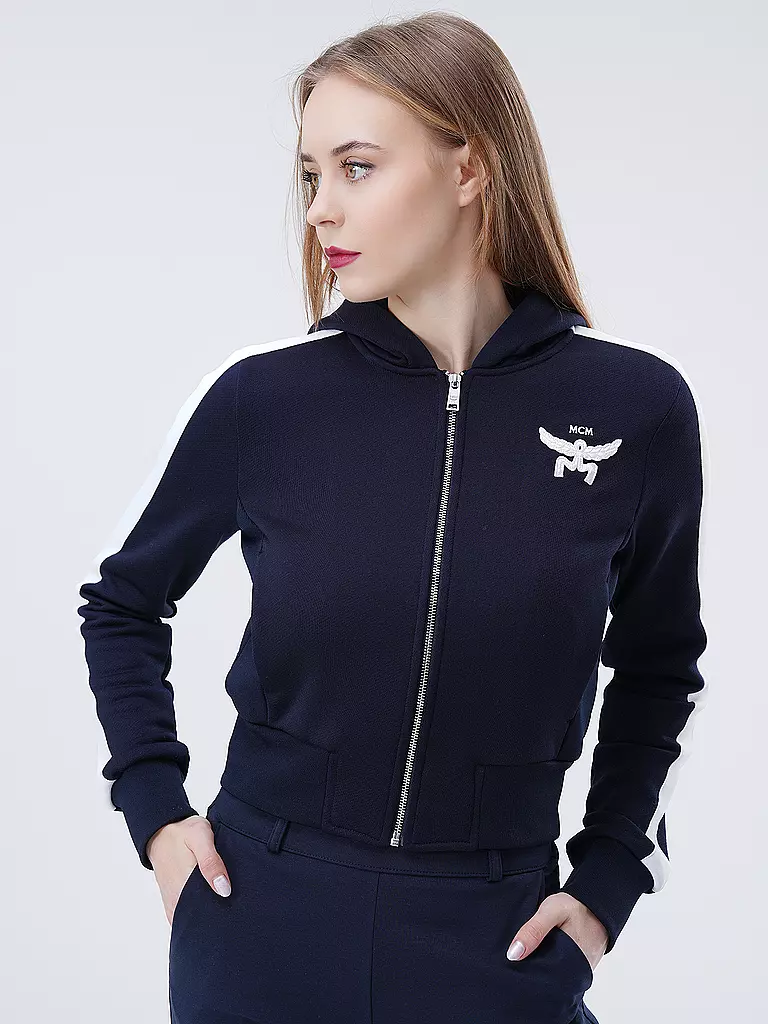 MCM Kapuzensweaterjacke ESSENTIAL LAUREL dunkelblau