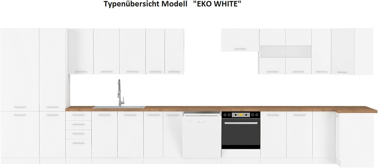 Eckküche EKO White 310x230 cm in weiß Küchenzeile Küchenblock Einbauküche