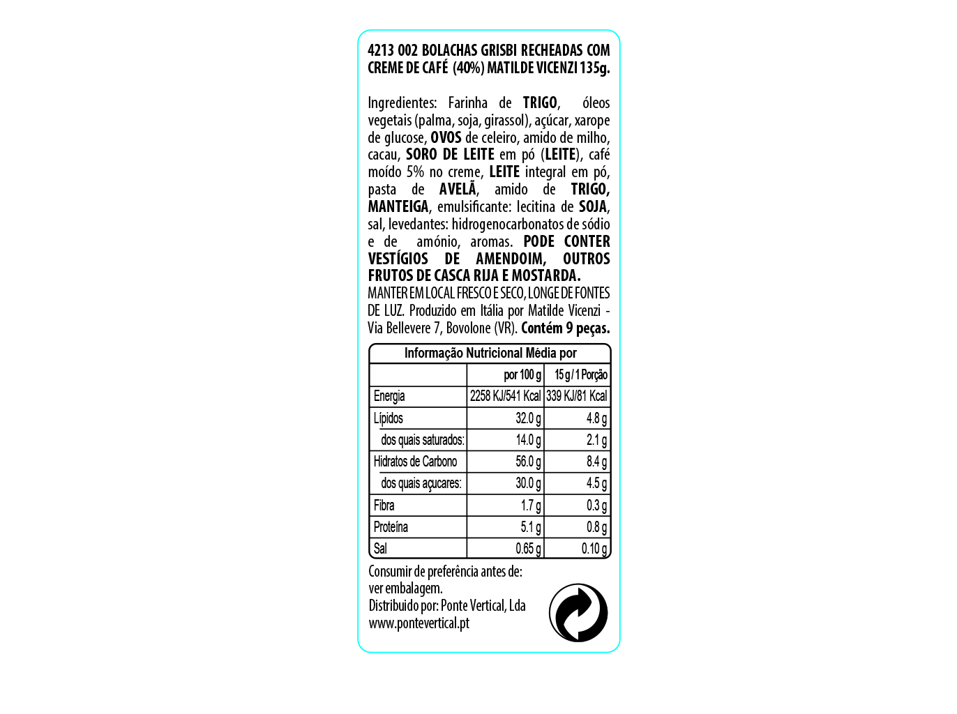 BOLACHAS GRISBI CREME CAFÉ 135 G