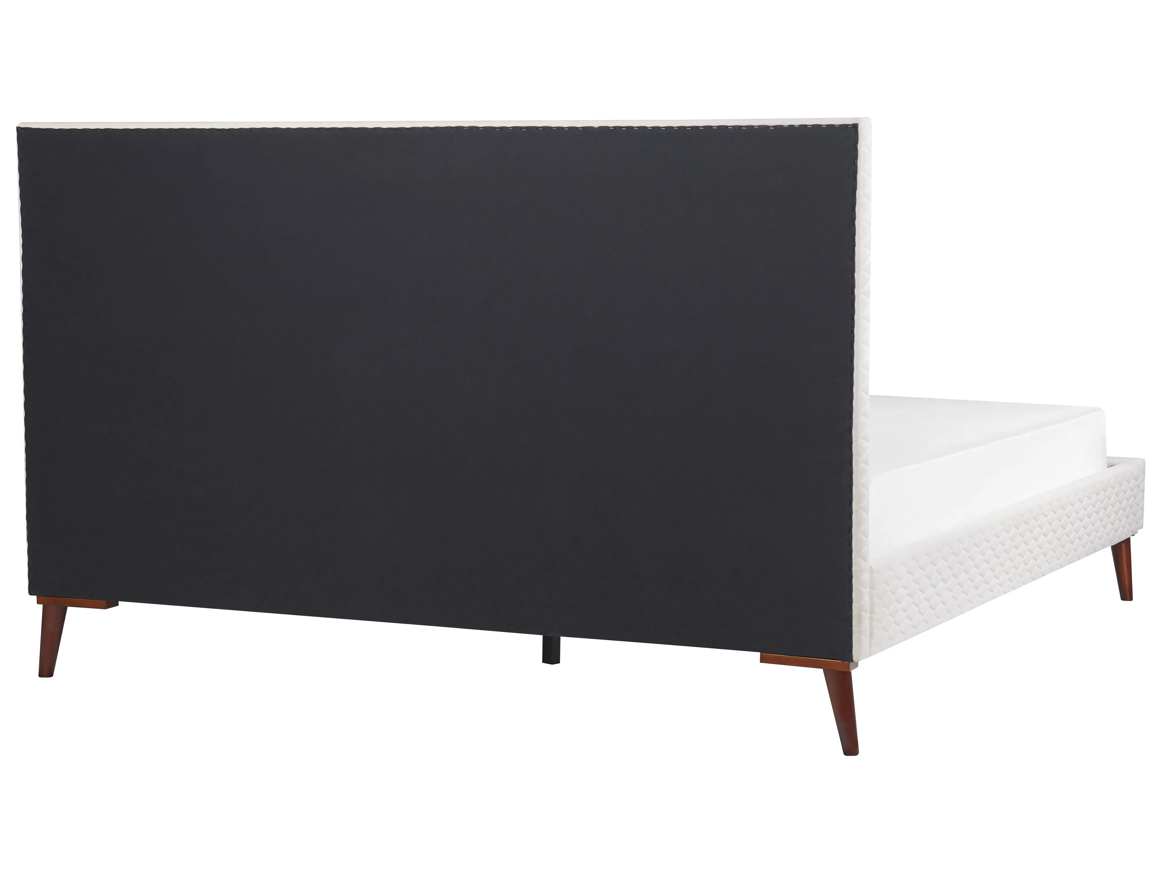 Bed Fluweel BAYONNE 180 x 200 cm Gebroken wit