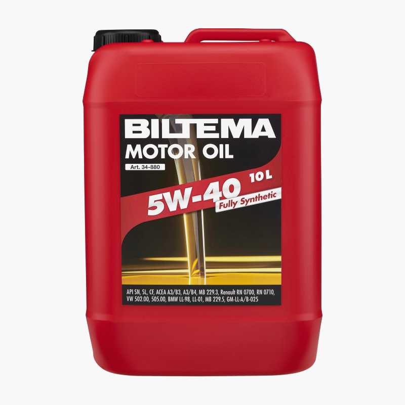 Helsyntetisk motorolje 5W-40, ACEA A3/B3, A3/B4, 10 liter