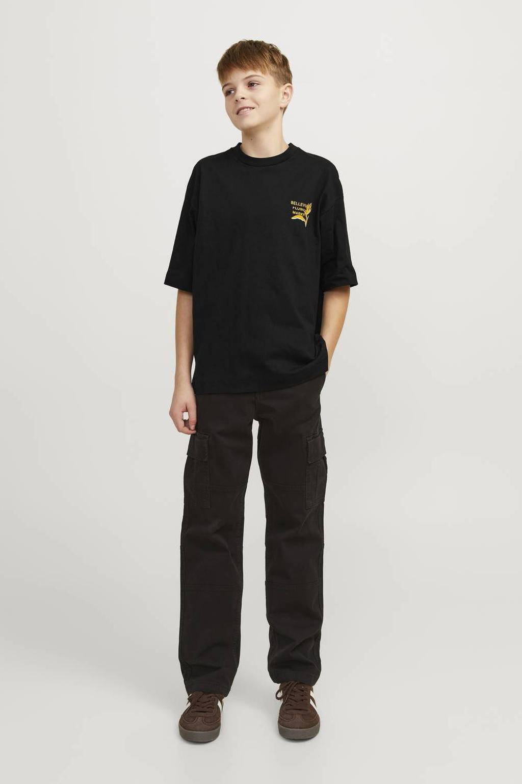 JACK & JONES T-shirt JORFARO met backprint zwart