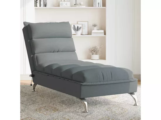 Prolenta Premium - Chaise longue de massage avec coussins gris foncé tissu