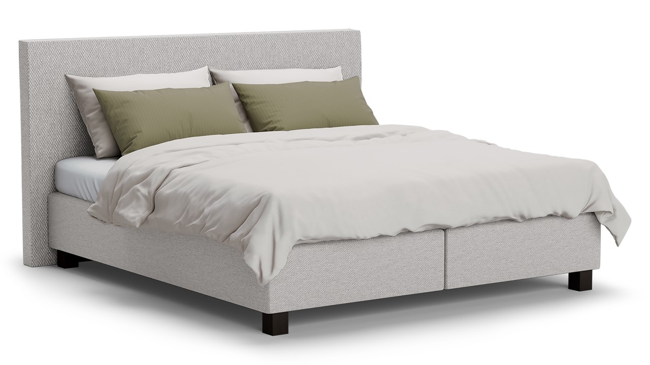 Boxspring Autentik Tunn met B Bright Platinum 200 matras light grey