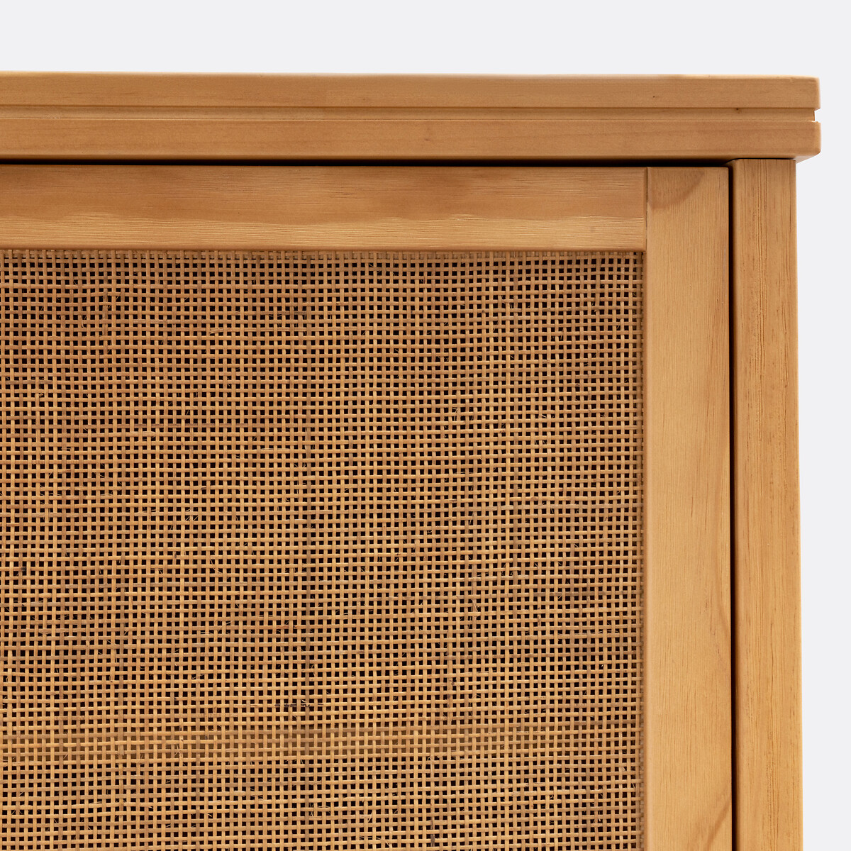 LA REDOUTE INTERIEURS<br>Armário com 2 portas em pinho maciço e rattan, Gabin