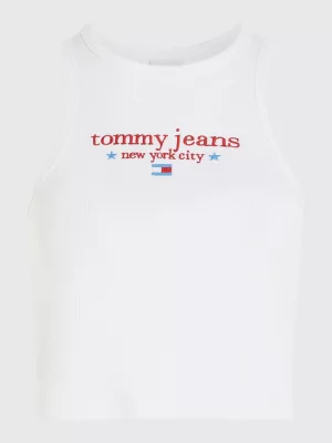 Regata cropped slim fit com logo