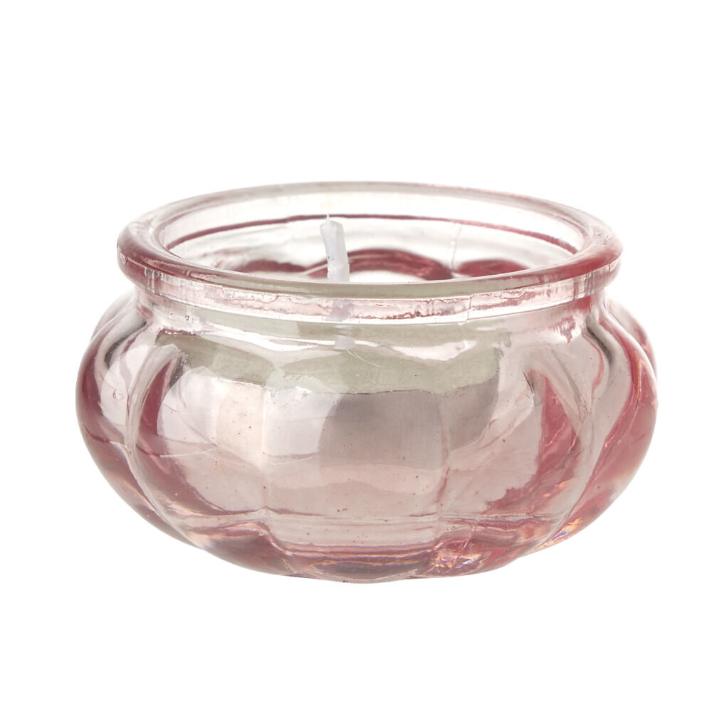 Photophore rond en verre gris Ø6xH3cm