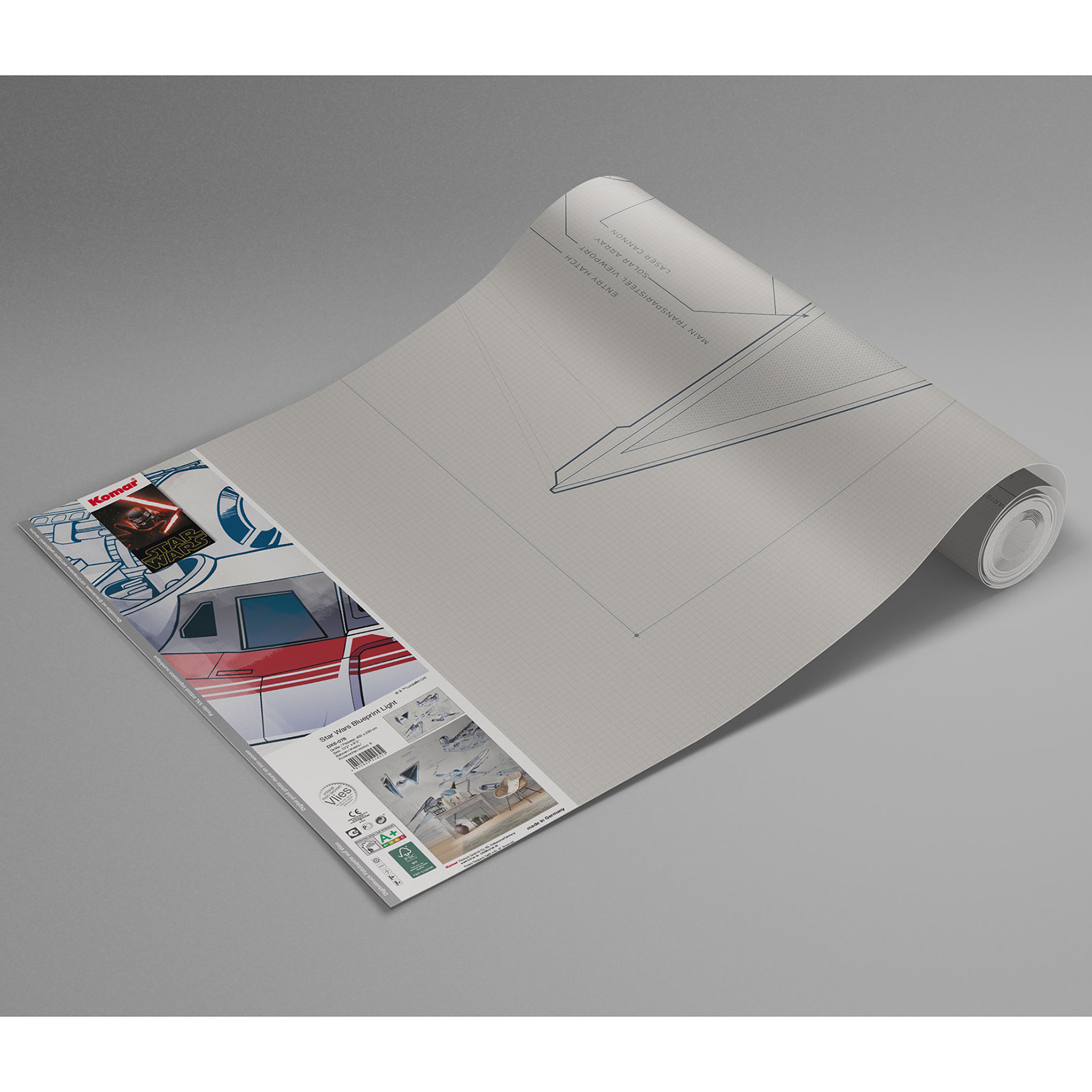 Vlies-Fototapete STAR WARS BLUEPRINT LIGHT - 400x280 cm