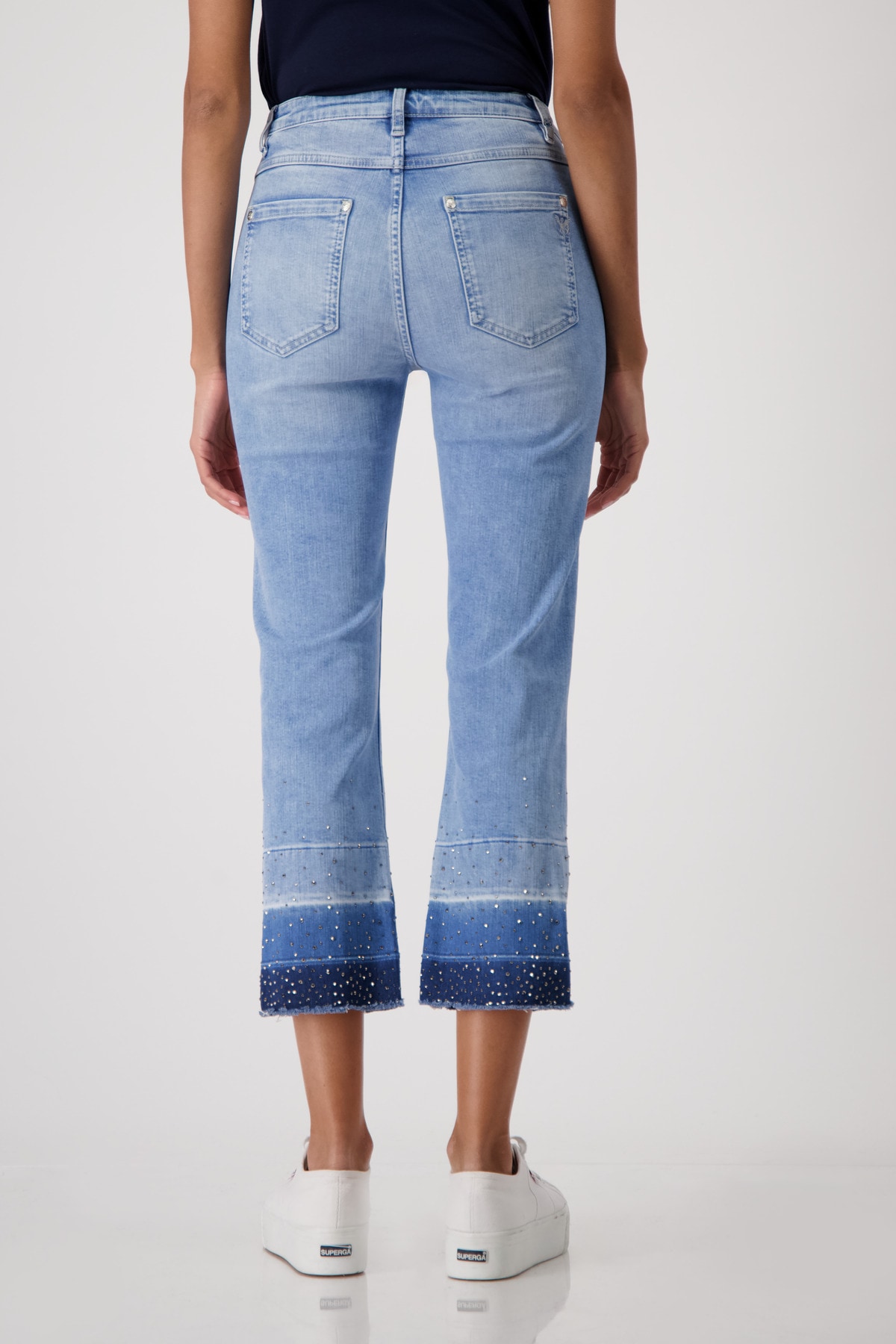 Monari 7/8-Jeans , mit Glitzersteinchen